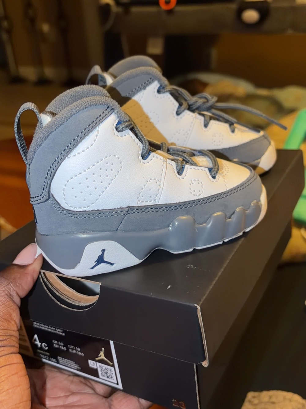 Jordan Kids White and Grey High-Top Sneakers